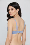 Zivame Bare Melange Padded Non Wired 3/4th Coverage Tshirt Bra - Blue Melange — thumbnail 4